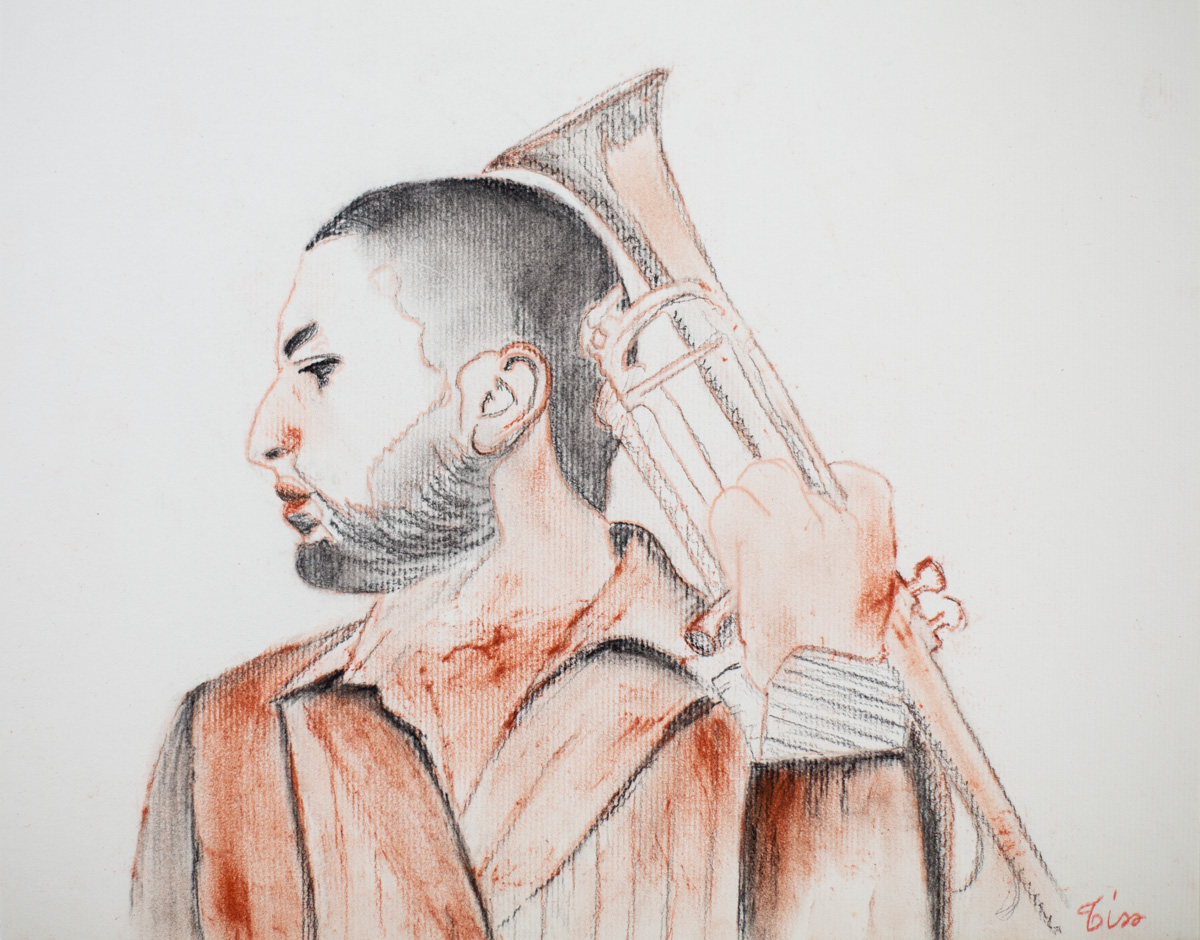 Portrait Ibrahim Maalouf - crayon